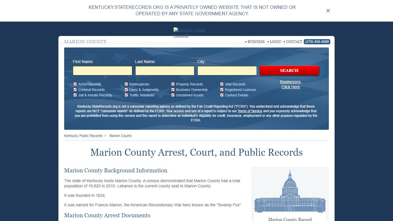 Marion County Arrest, Court, and Public Records