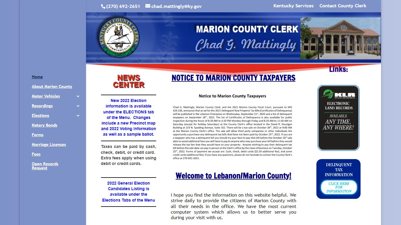 Marion County KY Clerk | Marion County Clerk